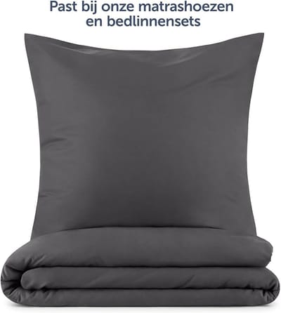Famanu - Set van 2 kussenslopen 40 x 60 – kussensloop, kussensloop van zachte, geborstelde microvezelstof, antraciet