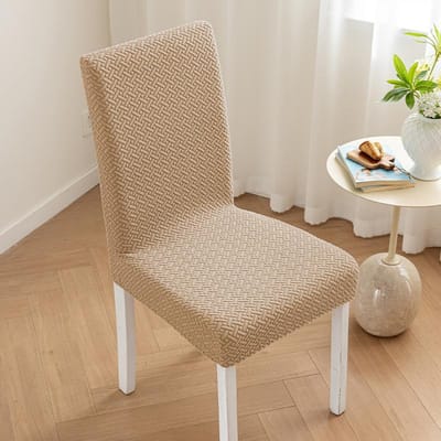 Jacquard Fleece Verdikt Eendelig Elastisch Hotel Restaurant Restaurant Stoelhoes Anti-vlek Krukhoes Stoelhoes 45*38*38cm beige
