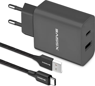 Snellader - 1 Meter - Geschikt voor iPhone 15, 16 en Samsung Galaxy - USB-C Adapter met USB-A naar USB C Kabel