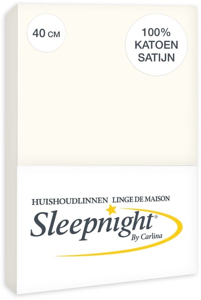 Sleepnight Hoeslaken Satijn 40 cm Ivoor - 90 x 200 cm - [Ivoor]