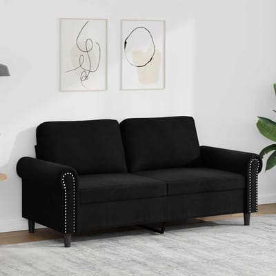 vidaXL - Tweezitsbank - 140 - cm - fluweel - zwart