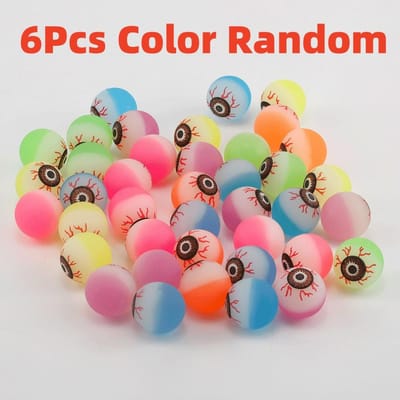 6/12 Stuks Gemengde Exploderende Ogen Stuiterballen Halloween Thema Kleurrijk Elasticiteit Rubber Springende Speeltjes voor Schoolfeest Cadeaus