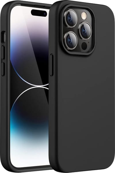 Podec Telefoonhoesje Geschikt voor iPhone 14 Pro Max - Hoesje En Screenprotector - Zwart - Beschermglas