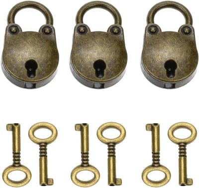 Antieke Vintage Panda Mini Hangslot Set met 6 Sleutels voor Feestjes, Decoratie en Cadeaus
