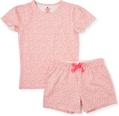 Little Label - zomer pyjama meisjes - luipaard roze - bio katoen - 14Y/158-164