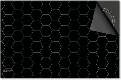 Inductie beschermer 60x60 - afdekplaat inductie mat - Dietrix Kookplaat beschermer - Exclusief - Hexagon - Hexagon zwart zilver