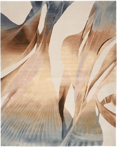 Nourison Prismatic Sand PRS35 Vloerkleed - 114 x 175 cm - Veelkleurig - Rechthoekig - Wol, Luxcelle - Eetkamer, Woonkamer - Abstract - Design, Modern