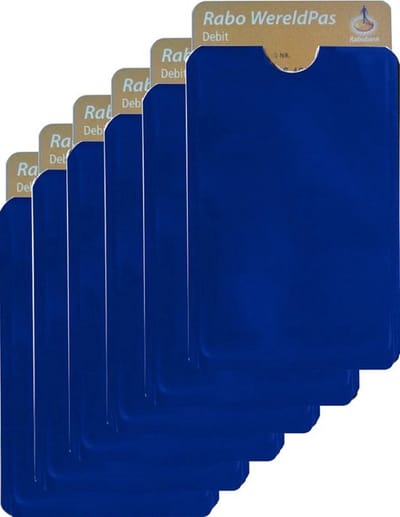 Jumada's - 6x RFID bankpas beschermer - Kaarthouder Soft - Anti-Skimming - Blauw