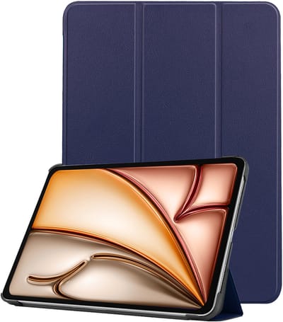 Hoesje - Geschikt voor Apple iPad Air M3/M4 (2025/2026) - 11 inch - Dun & Stevig - Trifold Bookcase - Hard Cover - Hardcover Book Case - Tablet Hoes - Donkerblauw