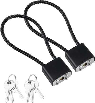 Kabelslot met Sleutel - Stalen Kabel Hangslot - 2 Stuks met 6 Sleutels