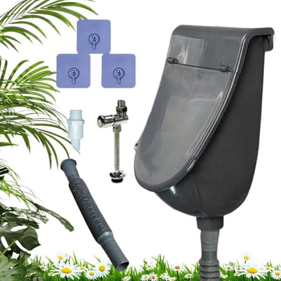 Urinoir Zonder Water - Mobiel Toilet - Geurcontrole Buiten - Anti-Verstopping Ontwerp - 40 x 30.8 x 20.4 cm - Grijs