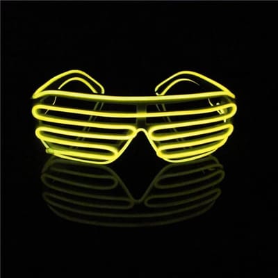 Loud and Clear® LED Bril - Lichtgevend - Festival Bril - Draadloos - Oplaadbaar - Geel - Neon