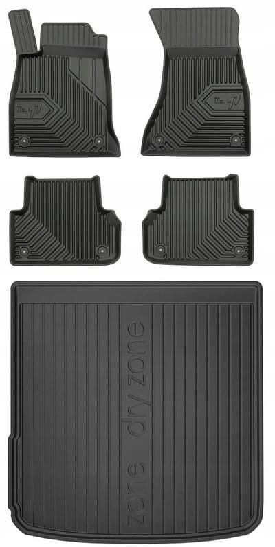 FROGUM Lijn 77 – Automatten & kofferbakmat – Perfecte pasvorm – Hoge beschermrand – Geurloos TPE (Audi A4 B9 Avant)