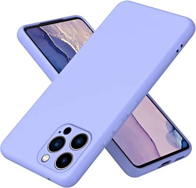 Solid hoesje Soft Touch Liquid Silicone Flexible TPU Cover [Camera all-round bescherming] - Geschikt voor: iPhone 12 - Blauw/Paars