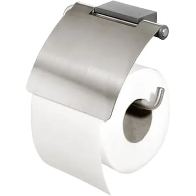 Tiger Cliqit Toiletrolhouder Met Klep Rvs Geborsteld / Donkergrijs