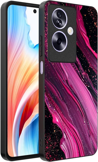 Smartphonica Telefoonhoesje Geschikt voor Oppo A2 - Oppo A79 met marmer opdruk - TPU backcover case marble design - Paars Roze geschikt voor Oppo A2;Oppo A79