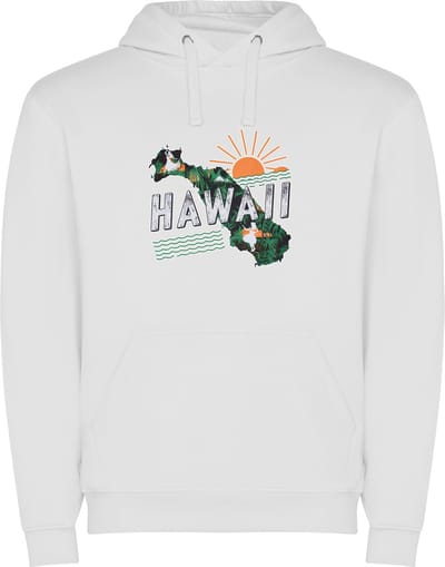 Witte Wanna have hoodie voor de echter Amerika / Verenigde Staten liefhebber, de Amerikaanse staat Hawaii Print Full Color Color merk Roly maat S