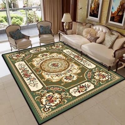 Luxe Groen Woonkamer Tapijt Europese Stijl Decoratie Groot Oppervlak Sofa Antislip Kleden Slaapkamer Lounge Pluizig Pluche Vloermat 60*90cm