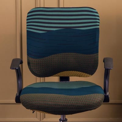 Bedrukte Computerstoelhoes Spandex Bedrukte Kantoorstoelhoes Set van 2 Stuks 2pcs seat cover black