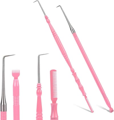 Wimperkam Kit - Wimperseperator Hulpmiddel - Wimpers Stylen - Roestvrij Staal - 2 Stuks - Roze