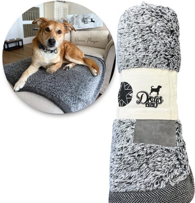 Dogs&Co® SNUGGLE fleece deken - Antraciet - 100X75 cm - Honden deken - Hondenmand - Plaid - fleece deken - Wasbaar