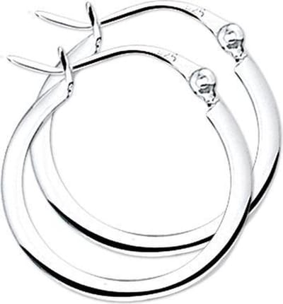 The Jewelry Collection Oorringen Vierkante Buis - Zilver