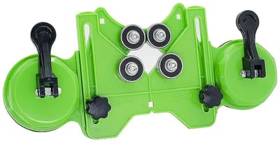 Allecto - Hole saw guide - Precisie boorgids - Dubbele zuignappen - Zwart met rode handgreep - Voor DIY en handwerken - Geschikt voor diverse toepa...