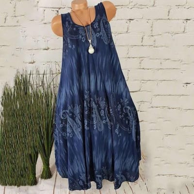 Zomer Mode Dames Digitale Print Jurk 5XL gray