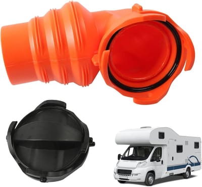 Afvoerslang Aansluiting - Camper Drainage Adapter - Afvalwater Afvoeren - Lekvrije Hoekverbinding - 90 Graden Hoek - Oranje