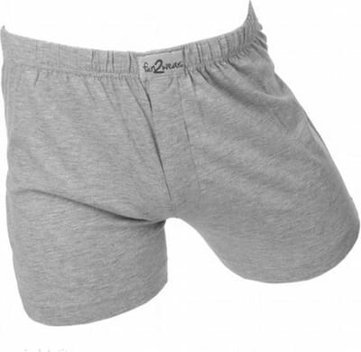 Funderwear-Fun2wear boxershort wijd model, uni - Losse boxershort mannen - 100% katoen - Grijsmellee / XXL