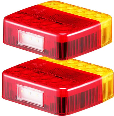 LED Trailer Lichten - Achterlicht Set - Voertuig Verlichting - 5 Functies Waterdicht - 108 x 100 mm - Rood