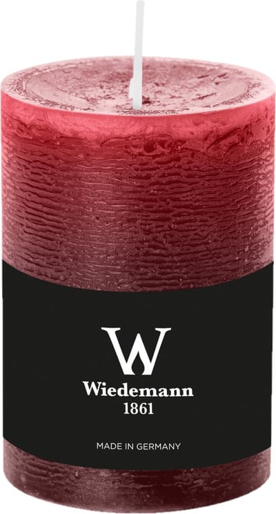 Wiedemann Cilinderkaars/stompkaars - rustieke kaars - bordeauxrood - 7 x 10 cm - 43 branduren
