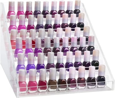 6 Laags Nagellak Rek Helder Acryl Organizer - Voor 60 Standaard Maat Potjes - Tafel Bureau Plank Display nagellak opbergen