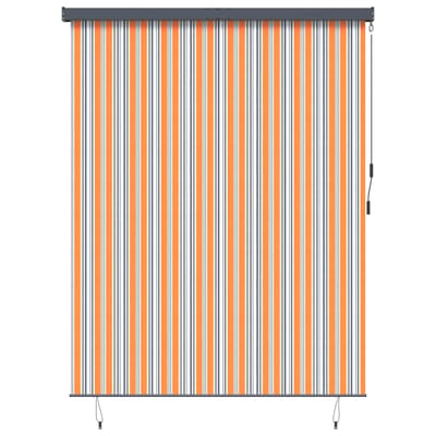 vidaXL - Rolgordijn - Geel - en - Blauw - 200 - x - 250 - cm - Stof - en - Aluminium