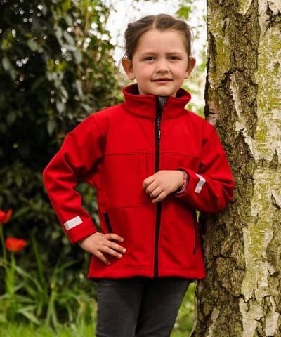 Soft shell jack Rood met opdruk Stitch
