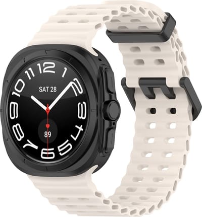 By Qubix - Compatible Samsung bandje - Marine Band siliconen - Starlight / sterrenlicht - Geschikt voor Samsung Galaxy Watch Ultra / Ultra 2 - 47mm