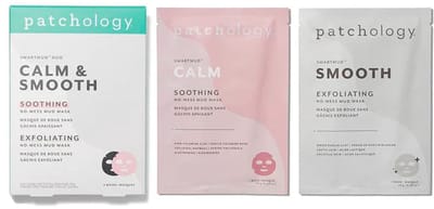 Patchology SmartMud™ Duo Smooth & Calm – No-Mess Mud Sheet Mask Set – Exfoliërend & Kalmerend Gezichtsmasker – Voor Een Gladde, Rustige & Stralende Huid – 2 Maskers