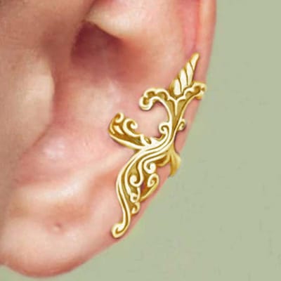 Huitan Boheemse Stijl Dames Manchet Oorbellen Zonder Piercing Dagelijks Dragen Esthetische Dames Oorbellen Vakantie Feest Nieuwe Sieraden voor Dames beige