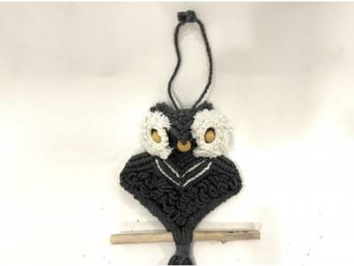 Owl grey macramé