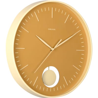 Karlsson Wandklok Grato Pendulum - Okergeel - Ø40.6cm - Wandklok Modern
