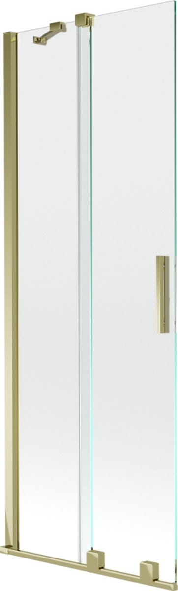 Mexen Velar tweevleugelige verschuifbare badwand 75 x 150 , transparant, goud - 896-075-000-01-50