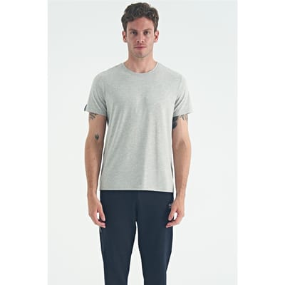 Heren Katoen Elastaan Ronde Hals T-Shirt