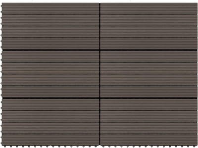 Terrastegels - Buiten vloerbedekking - Veranda aankleden - WPC met houtlook - 60 x 30 cm - Donkerbruin