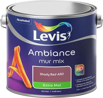 Levis - Ambiance Mur Extra Mat Mix - Shady Red A50 - Mengverf - 2,5 L