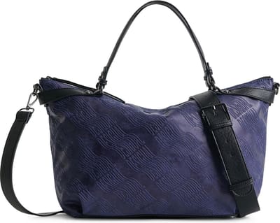 Desigual Handtas Schoudertas Accessoires Logorama Libia Hand Bag Blue Blauw