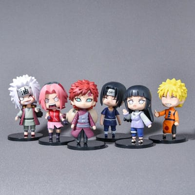 12 stuks/set Anime Naruto Shippuden Hinata Sasuke Itachi Kakashi Gaara Figuur Speelgoed Q Versie PVC Figuur Model Poppen Cadeaus gray