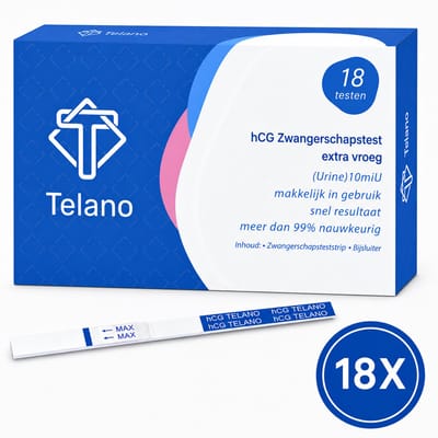 Telano Zwangerschapstest Extra Vroeg 18 stuks Dipstick - Zwangerschapstesten 6 Dagen Eerder - Extra Gevoelige Strip van 4 mm