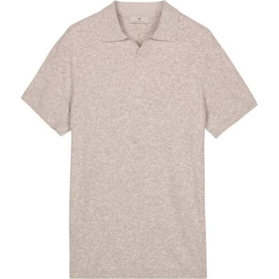 Thomas Maine Polo Pullover Full Needle Rib Placket Single Knit Licht Grijs Melange / male