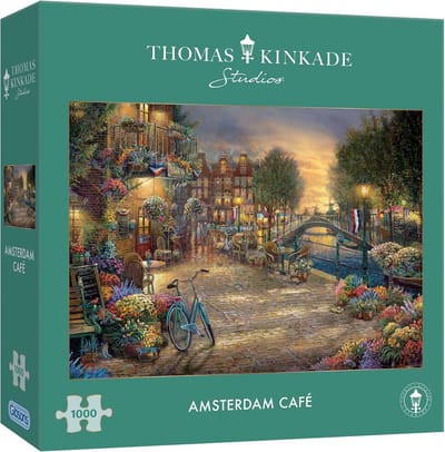 1000 Stuks Legpuzzel Amsterdamse Kade met Zonsondergang - Dik & Duurzaam Puzzelbord