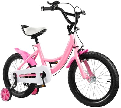 Dailygoods 16 inch kinderfiets met zijwiel voor kinderen van 5-8 jaar oud, 100-135 cm in hoogte verstelbaar fietslager 5